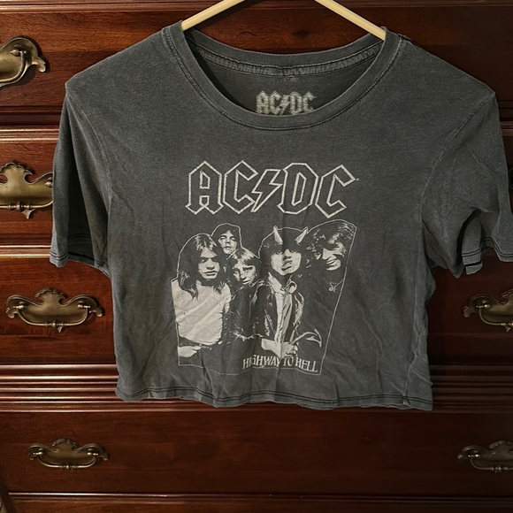 AC/DC | Tops | Acdc Tshirt Color Graywhite | Poshmark